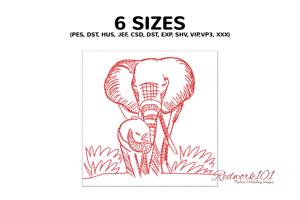 Elephant with Family
