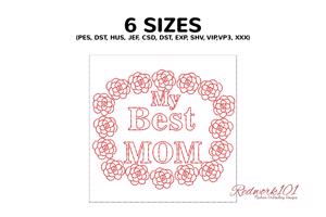 Words My Best MOM with Roses Pattern