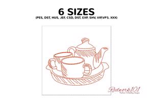Tea Cup and Kettle in Tray