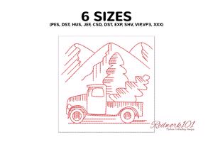 Christmas tree carrying truck