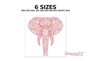 Mandala Patterned Head of Elephant