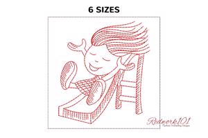 Girl Sliding Playground