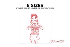 Cute Girl Making Heart Shape From Hand