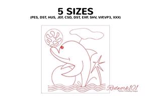 Cartoon Dolphin Playing With Ball