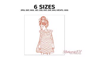 Girl in Pattern Dress