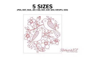 Birds Sitting In Flower Garden