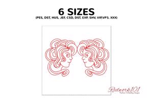 Girls face Gemini zodic sign