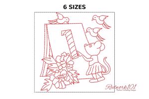 Cartoon Mouse with Number One