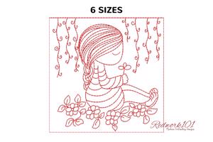 Girl sitting on Flower