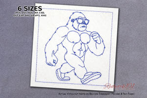 Cool Gorilla Striding with Sunglasses