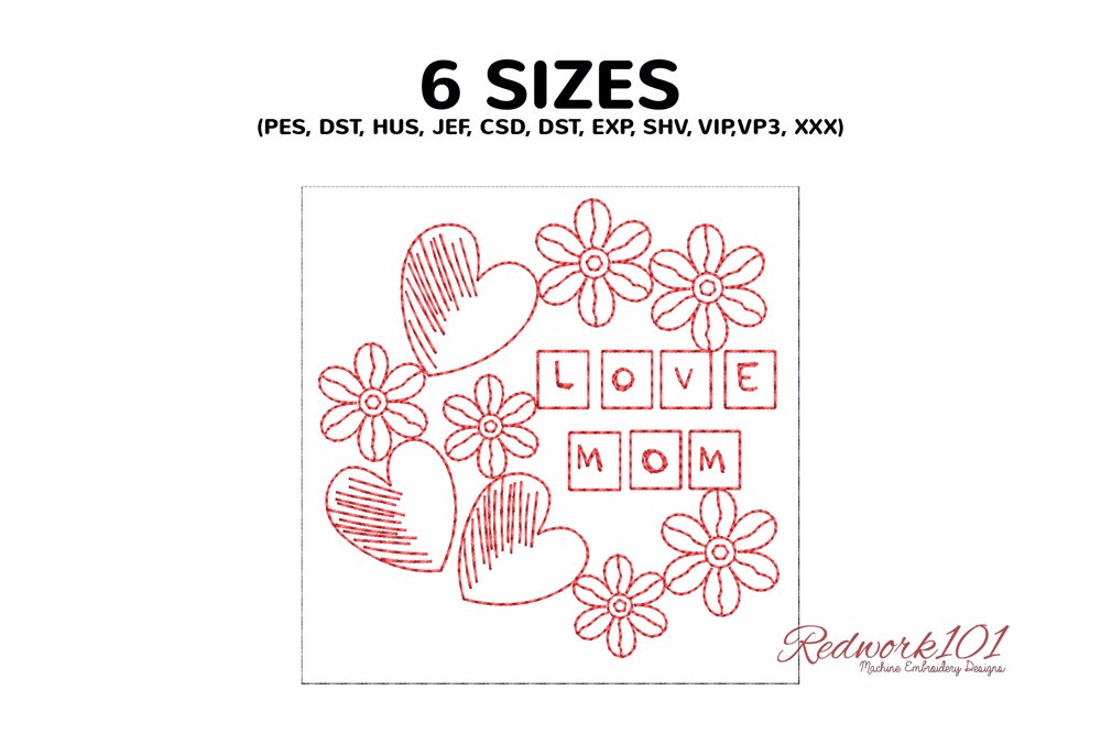 Love Mom with Hearts