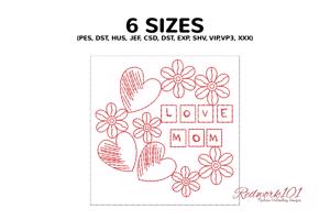 Love Mom with Hearts