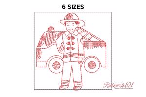 Little child as a Firefighter