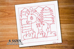 Adorable Christmas Baby Reindeer And Trees