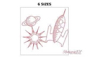 Planet with Rocket Space
