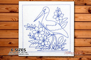 Abdim's Stork and Flowers