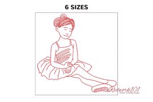 Young beautiful sitting ballerina