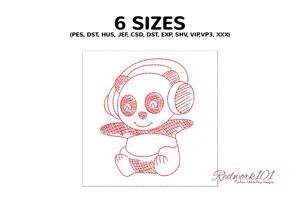 Cute Panda with Headphones
