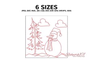 Snowman wearing santa cap