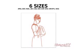 50s Fashion Girl with Bag