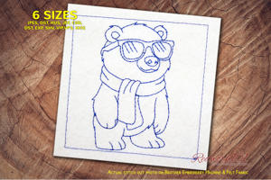 Polar Bear with Sunglasses and Scarf