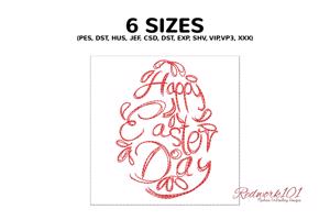 Happy Easter in Egg Shape Text