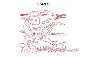 Velociraptor Walking on Grass