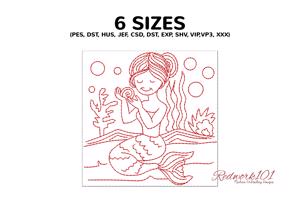 Mermaid Girl Sitting on Sand