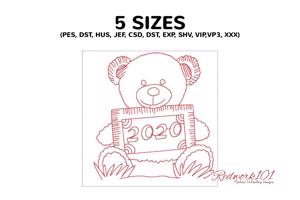 Bear Holding 2020 New Year Frame