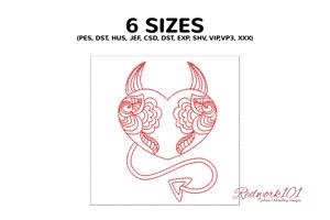 Devil Heart on valentine Pattern