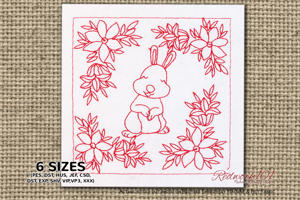 Gorgeous Cute Rabbit Among Flowers