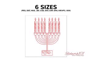 Hanukkah menorah with candles