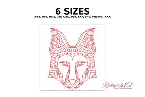 Zentangle Patterned Wolf Head