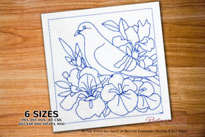 Pigeon and Iris Flower Pattern