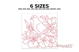 Pigeon and Iris Flower Pattern