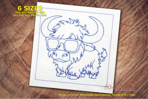 Cute Cartoon Yak with Glasses