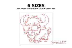 Cute Cartoon Yak with Glasses