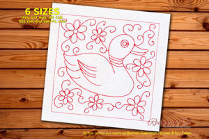 Lovely Female Duck with Flowers