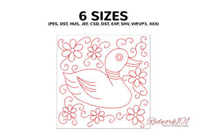 Lovely Female Duck with Flowers