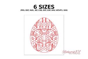 Floral Pattern on Easter Egg