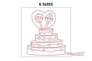 Cute Couple Face with Cake