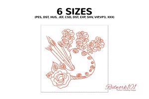 Floral Pattern with Brush Palette
