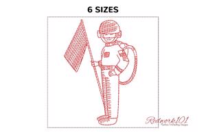 Astronaut Waving Flag