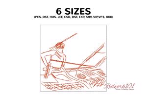 Fisherman on Wooden Boat