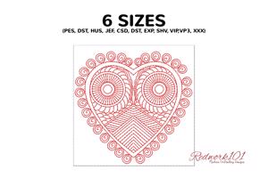 Heart Shape Mandala Owl