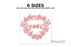 MOM Named Heart Surrounded By Roses