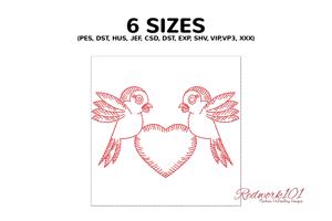 Cute Birds with Heart Symbol