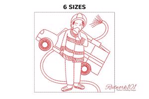 Fire Fighter with Fire Truck