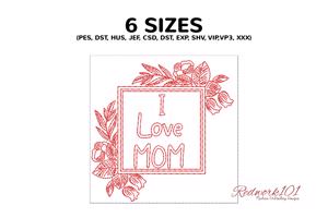 I Love MOM Square Frame