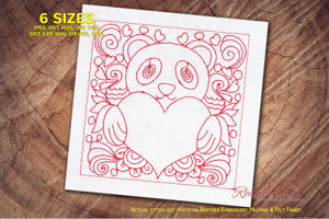 Lovely Panda Holding Heart